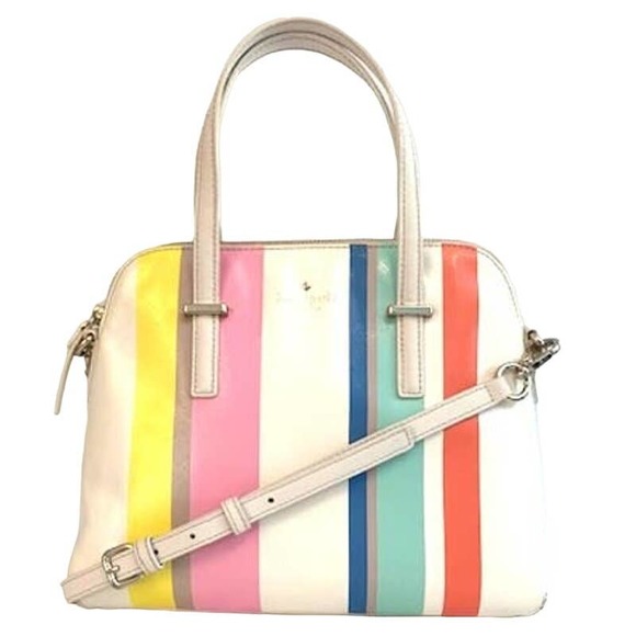 Kate Spade Cedar Street Multi Stripe Maise Satchel Crossbody - Picture 1 of 10